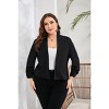 Plus Size Blazer for Women 3/4 Sleeve Open Front Office Cropped Blazer Jacket - 2 of 4