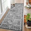 Coolmee Washable Rug for Living Room Boho Floral Non Slip Throw Rugs Large Bedroom Rug Low Pile Soft Stain Resistant CarpetGray - 4 of 4