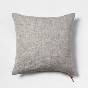 Woven With Exposed Zipper Square Throw Pillow Gray - Project 62 , Neutral