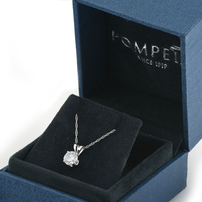 Pompeii3 1/2 Ct Diamond Solitaire Pendant Necklace in 14k White Or Yellow Gold, 4 of 6