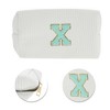 Unique Bargains Portable Corduroy Rectangular Letter Makeup Bag White 1 Pc - 4 of 4