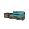 WestinTrends 2-Piece PE Rattan Wicker Outdoor Sofa with Cushions Side Table Set - 3 of 4