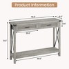 Homhougo Farmhouse Sofa Table - Console Table with Rattan Drawers, Entryway Table with Storage Gray - 2 of 4