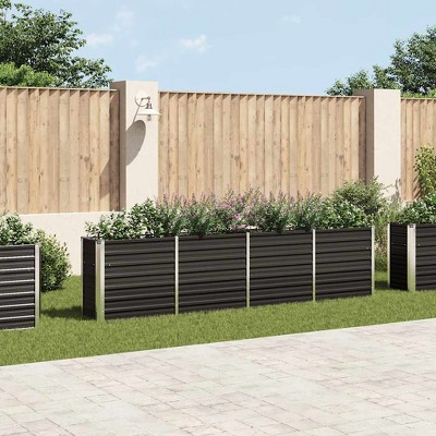 vidaXL Raised Bed Anthracite Galvanized steel 94.5x15.7x17.7 in Durable