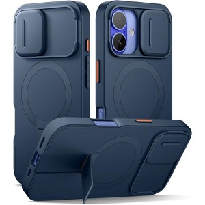 SURITCH for iPhone 16 Case with Magnetic Camera Slide Cover and Adjustable Kickstand, Compatible with MagSafe, Shockproof Bumper Case - 1 of 3