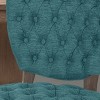 KWPZQEB Tufted Parsons Dining Chairs Set of 2, French Country Dining Chairs with Upholstered & Curved Wood Legs, Armless Chairs for Dining Room, Green - 3 of 4