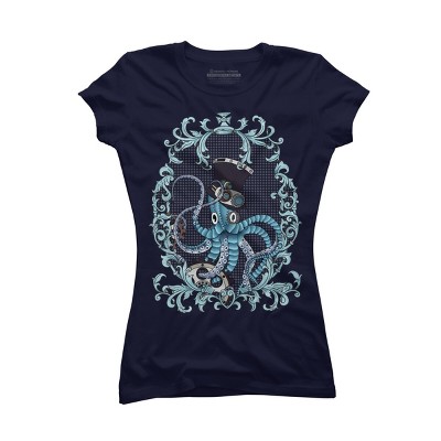 Junior's Design By Humans Steampunk Octopus By paviash T-Shirt