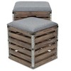 Cheung's SiloSong Set of 2 Square Wood Slat Storage Bench - Gray - 3 of 4