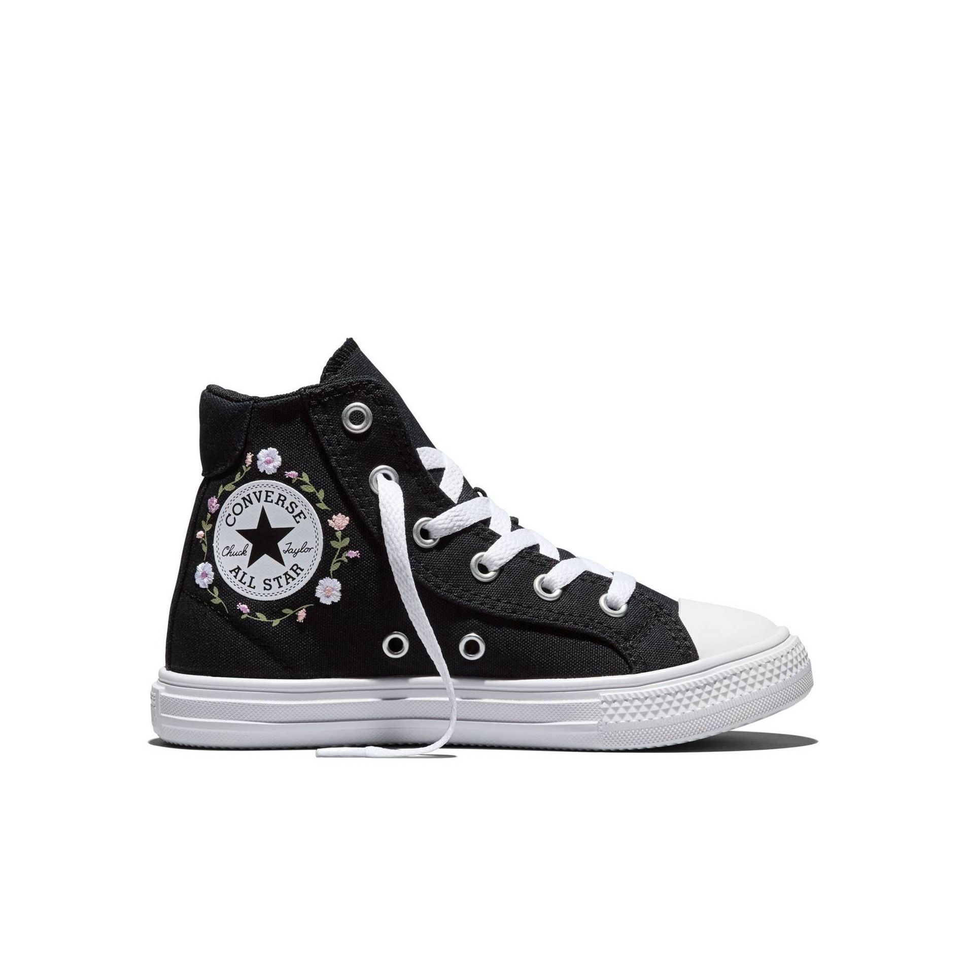 Converse Kids' High Top Sneakers - Black Floral 3