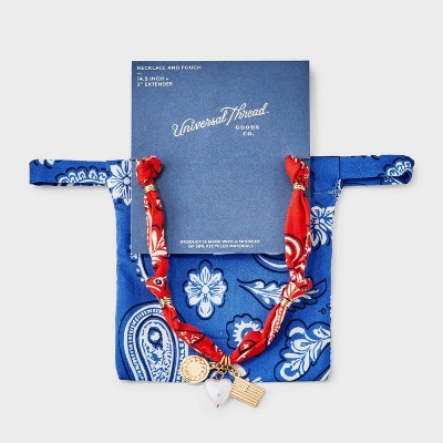 Bandana Print Necklace & Pouch - Universal Thread™