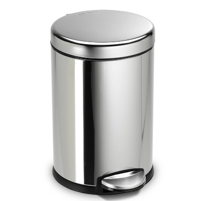 Simplehuman 6l Round Step Trash Can White : Target