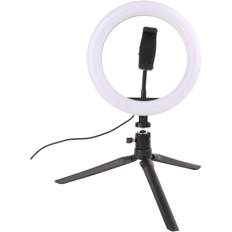 Vivitar 8" White LED Ring Light with Tripod Stand, Cell Phone Holder, 2 of 7