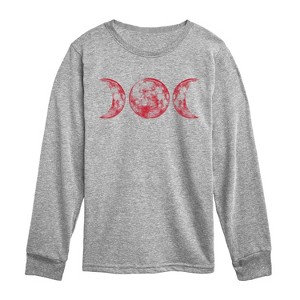 Boys' - Instant Message - Scarlet Red Moon Long Sleeve Graphic T-Shirt - 1 of 4