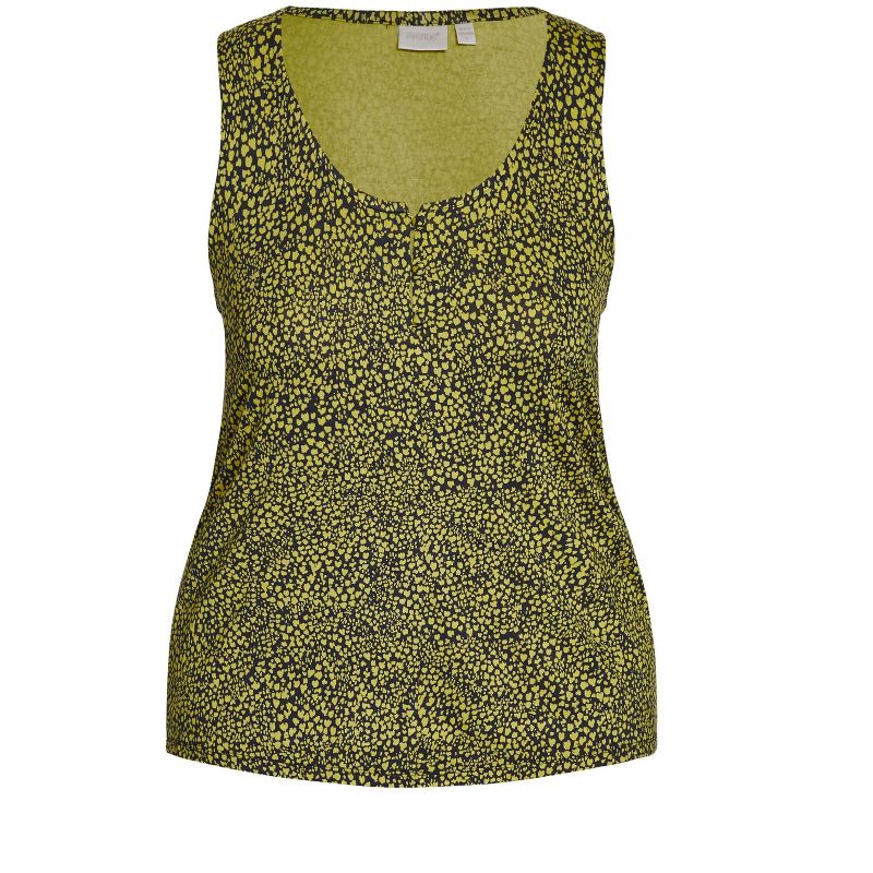 Women's Plus Size Knitted Tank Top  - Lentil Sprout | AVENUE, 3 of 4