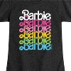 Girls' - Barbie - Stacked Rainbow Logo Fitted Short Sleeve Graphic T-Shirt - 2 of 4