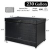 230 Gallon Outdoor Storage Deck Box, Wicker Patio Storage Box with Wheels, Flip Top Rattan Storage Bin for Cushion Garden Tool Pool Supplies - 3 of 4
