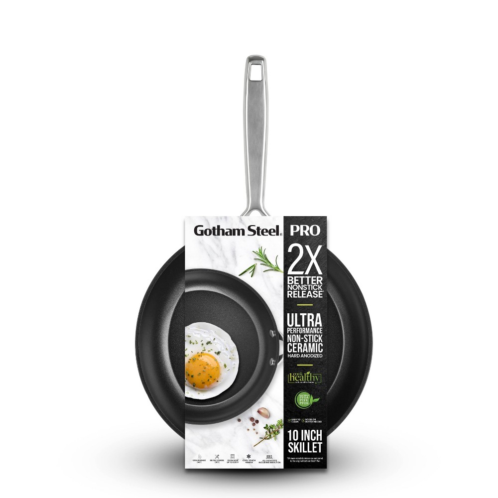 Gotham Steel Pro 2x Nonstick 10 Hard Anodized Aluminum Ceramic Fry Pan