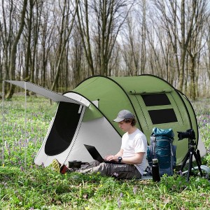 Resenkos  2-3 Person Pop Up Tent with Porch, Carry Bag, 3000mm Waterproof, for Camping, Hiking, Weather-Resistant, Quick Pitch - 1 of 4