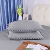 PiccoCasa Soft Bedding Solid Duvet Cover Set with Pompon Tassels and 2 Pillow Shams 3 Pcs - 4 of 4
