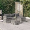 vidaXL Garden Lounge Set Gray, Anthracite PE Rattan, Powder-coated Steel - 2 of 4