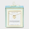 14K Gold Dipped Butterfly Heart Necklace - Gold - 3 of 4