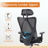 FURNIinspire Task and Office Chairs Rolling Computer Chair Swivel Office Chair with Headrest Adjustable Lumbar Support, Black, 20.66"*20.86"*46.25" - 4 of 4