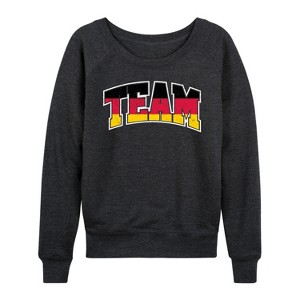 Women's - Instant Message - Team Germany Lightweight French Terry Wide Neck Long Sleeve Graphic Shirt - 1 of 4