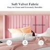 Allewie Bed Platform Frame/Velvet Upholstered Bed Frame with Vertical Channel Tufted Headboard/Strong Wooden Slats/Box Spring Optional - 4 of 4
