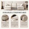 3PC Sofa Set, Modular Chenille Upholstered Sectional Sofa, 3 Seater Sofa with Armchair & Movable Ottoman, 5 Seat Indoor Furniture Set - ModernLuxe - 3 of 4