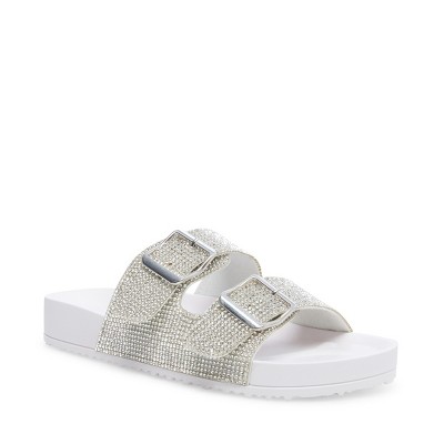Madden Girl Women's Teddy-r Slide-on Sandals - White/clear, Size: 5 ...