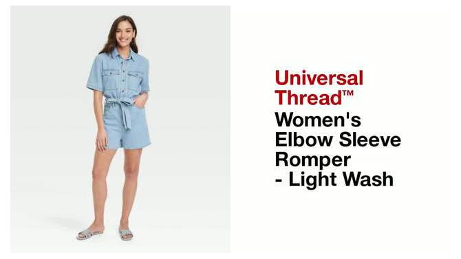 Women's Short Sleeve Romper - Universal Thread™ Light Wash, 2 of 8, play video