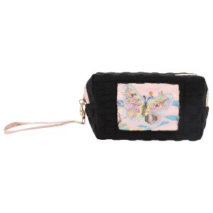 Unique Bargains Women's Sequin Embroidery Butterfly Makeup Bag 1 Pc - 1 of 3