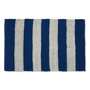 Design Imports Rugby Stripe Chindi - Navy & White - 2 X 3 Ft - 1 of 4