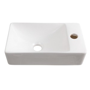 JONATHAN Y Felix Modern Wall Mounted Rectangular Ceramic Mini Sink - 1 of 4