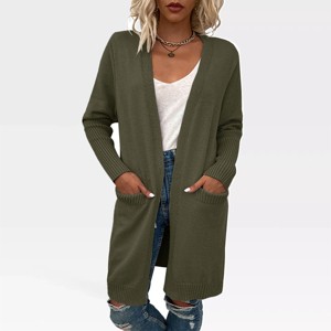 Long Cardigans for Women 2025 Knee Length Open Front Sweater Cardigans with Pockets Ribbed Cuff Casual Cardigan - 1 of 4