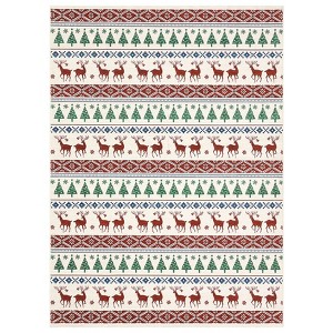 Coolmee Christmas Washable Rugs Snowflake Rug Non Slip Soft Non Shedding Indoor Holiday Decor Carpet for Living Room Bedroom - 1 of 4