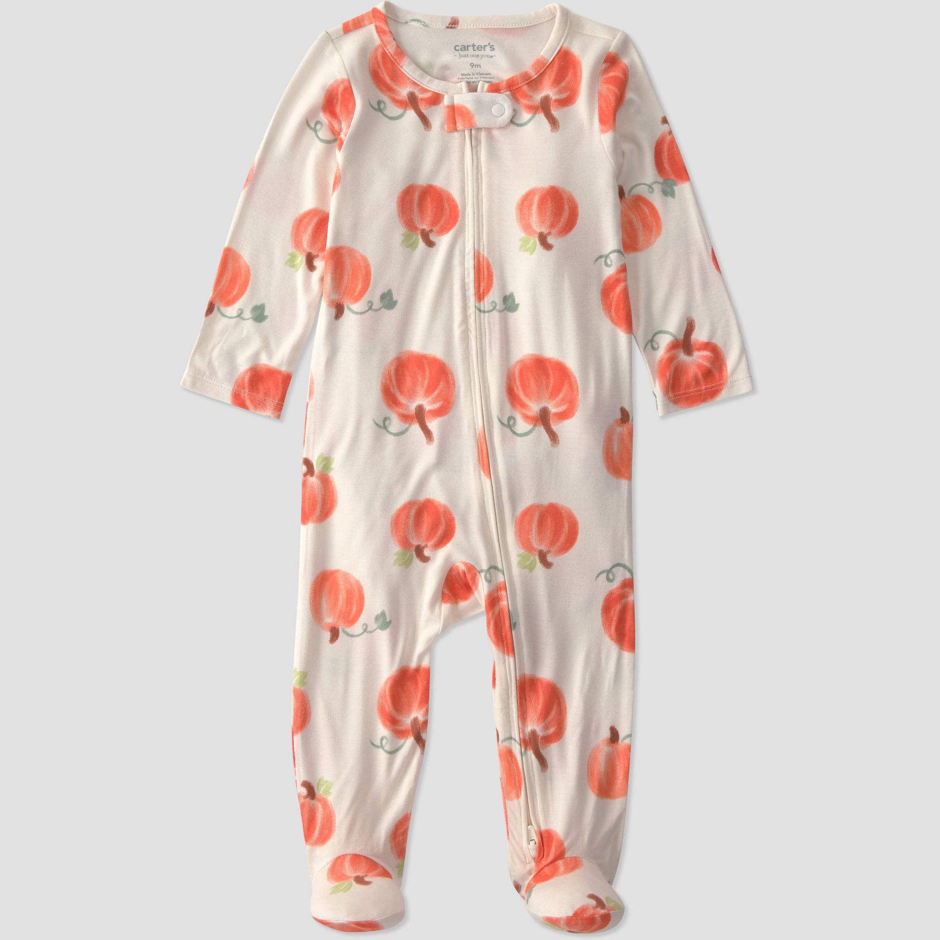 Carter's Just One You® Baby pumpkins Comfy Soft Long Sleeve Sleep N' Play - Ivory