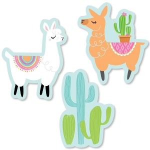 Big Dot of Happiness Whole Llama Fun - DIY Shaped Llama Fiesta Baby Shower or Birthday Party Cut-Outs - 24 Count - 1 of 4