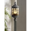Minka Lavery Rustic Outdoor Post Light Fixture Textured Black Power Coat 22 3/4" Champagne Hammered Glass for Exterior Barn House - 2 of 4