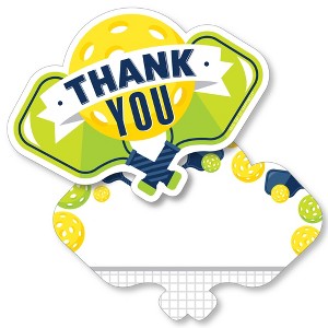 Big Dot of Happiness Let’s Rally - Pickleball - Shaped Thank You Cards - Birthday or Retirement Party Thank You Note Cards with Envelopes - Set of 12 - 1 of 4