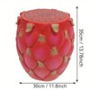 Vynxaria 13.4" Oversized Dragon Fruit Stool, Resin Multi-Purpose Stool/Side Table/Plant Stand - Indoor Outdoor Home Garden Decor - 2 of 4