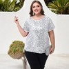 Anna-Kaci Women's Plus Size Short Sleeve Sequin Top Round Neck - 2 of 4