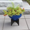 ACHLA Designs 16" Wide Planter Bowl Galvanized Steel with Black Wrought Iron Norma Plant Stand French Blue: No Assembly, Indoor/Outdoor Use - 4 of 4