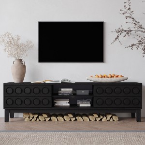 GDFStudio Newman Modern 70" Wood TV Stand with 4-Drawer and Shelf - 1 of 4