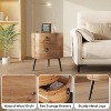 Round End Table with Drawer, Modern Nightstand with Storage Shelf, Wooden Accent Side Table with Metal Legs for Living Room or Bedroom - 4 of 4