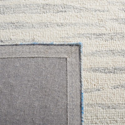 SAFAVIEH Abstract Greg Striped Runner Rug, Ivory/Dark Blue, 2'3" x 8'