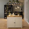 41" Kitchen Island with Storage, Multi-Functional Kitchen Cart with 2-Tier Shelves, 5 Hooks - 3 of 4