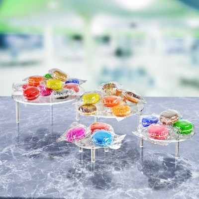 Clear Acrylic 4-Piece Round Riser Set for Countertop Display
