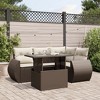 vidaXL 5 Piece Patio Sofa Set with Cushions Brown and Cream Poly Rattan - Without Storage - 2 of 4