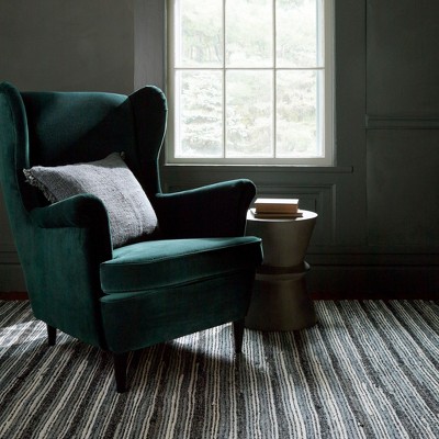 Francisco Black Stripe Handwoven Cotton & Chenille 8' x 10' Rug